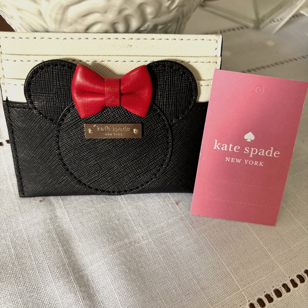Kate Spade x Disney Minnie Mouse card holder wallet - black, red, beige